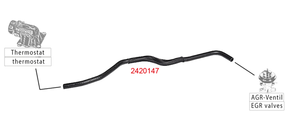 METZGER K&uuml;hlerschlauch 2420147 f&uuml;r OPEL