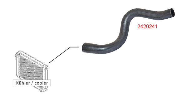 METZGER K&uuml;hlerschlauch 2420241 f&uuml;r FIAT, rechts oben