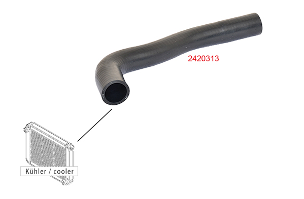 METZGER K&uuml;hlerschlauch 2420313 f&uuml;r CITRO&Euml;N PEUGEOT, links oben