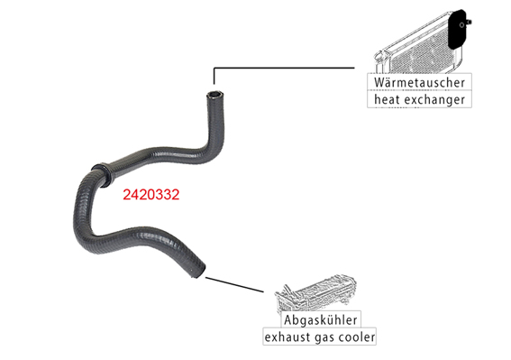 METZGER K&uuml;hlerschlauch 2420332 f&uuml;r CITRO&Euml;N FIAT PEUGEOT, rechts oben