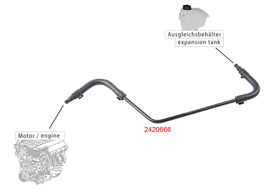 METZGER Entl&uuml;ftungsschlauch, Ausgleichsbeh&auml;lter 2420666 f&uuml;r MERCEDES-BENZ