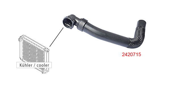 METZGER K&uuml;hlerschlauch 2420715 f&uuml;r FIAT, links oben