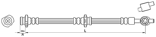 METZGER Bremsschlauch 4110387 f&uuml;r NISSAN, Vorderachse rechts