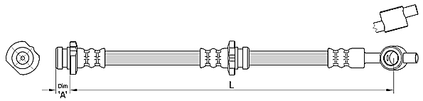 METZGER Bremsschlauch 4110388 f&uuml;r NISSAN, Vorderachse links