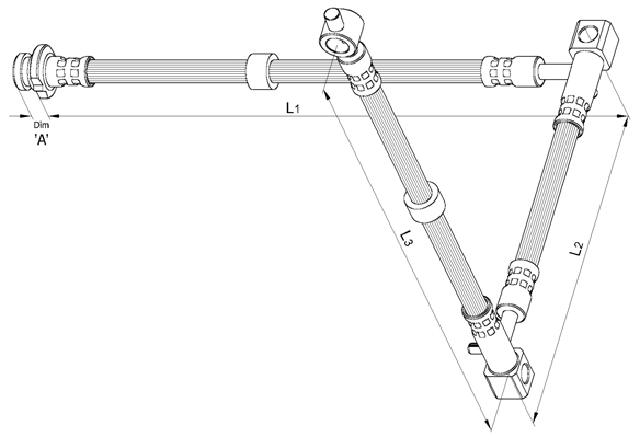 METZGER Bremsschlauch 4110394 f&uuml;r NISSAN, Vorderachse rechts