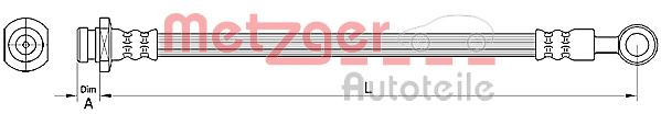 METZGER Bremsschlauch 4110491 f&uuml;r CHEVROLET, Vorderachse links