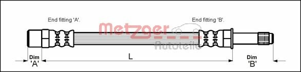 METZGER Bremsschlauch 4110579 f&uuml;r MERCEDES-BENZ, Vorderachse links