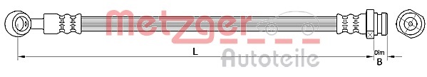 METZGER Bremsschlauch 4110718 f&uuml;r KIA, Hinterachse rechts