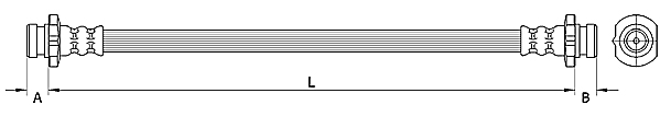METZGER Bremsschlauch 4110851 f&uuml;r NISSAN, Hinterachse links, Hinterachse rechts