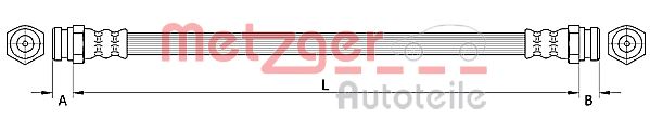 METZGER Bremsschlauch 4110877 f&uuml;r MAZDA, Hinterachse links, Hinterachse rechts