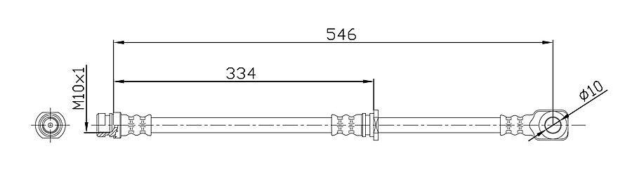 METZGER Bremsschlauch 4110918 f&uuml;r MITSUBISHI, Hinterachse links