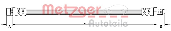 METZGER Bremsschlauch 4110931 f&uuml;r RENAULT, Vorderachse links, Vorderachse rechts