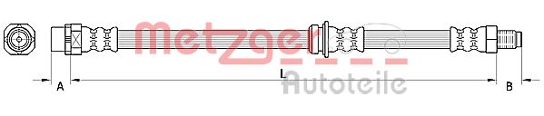 METZGER Bremsschlauch 4110946 f&uuml;r BMW, Vorderachse links, Vorderachse rechts