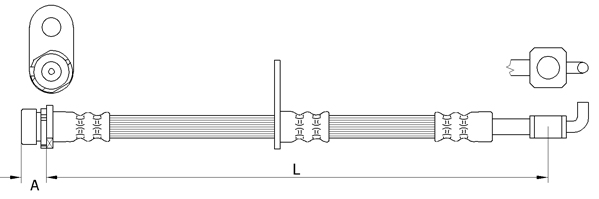 METZGER Bremsschlauch 4111332 f&uuml;r FORD, Vorderachse rechts