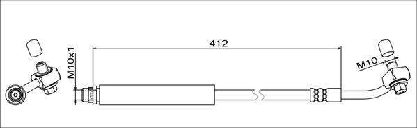 METZGER Bremsschlauch 4111356 f&uuml;r OPEL VAUXHALL CHEVROLET GENERAL MOTORS