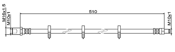 METZGER Bremsschlauch 4111486 GREENPARTS f&uuml;r IVECO, Hinterachse links, innen