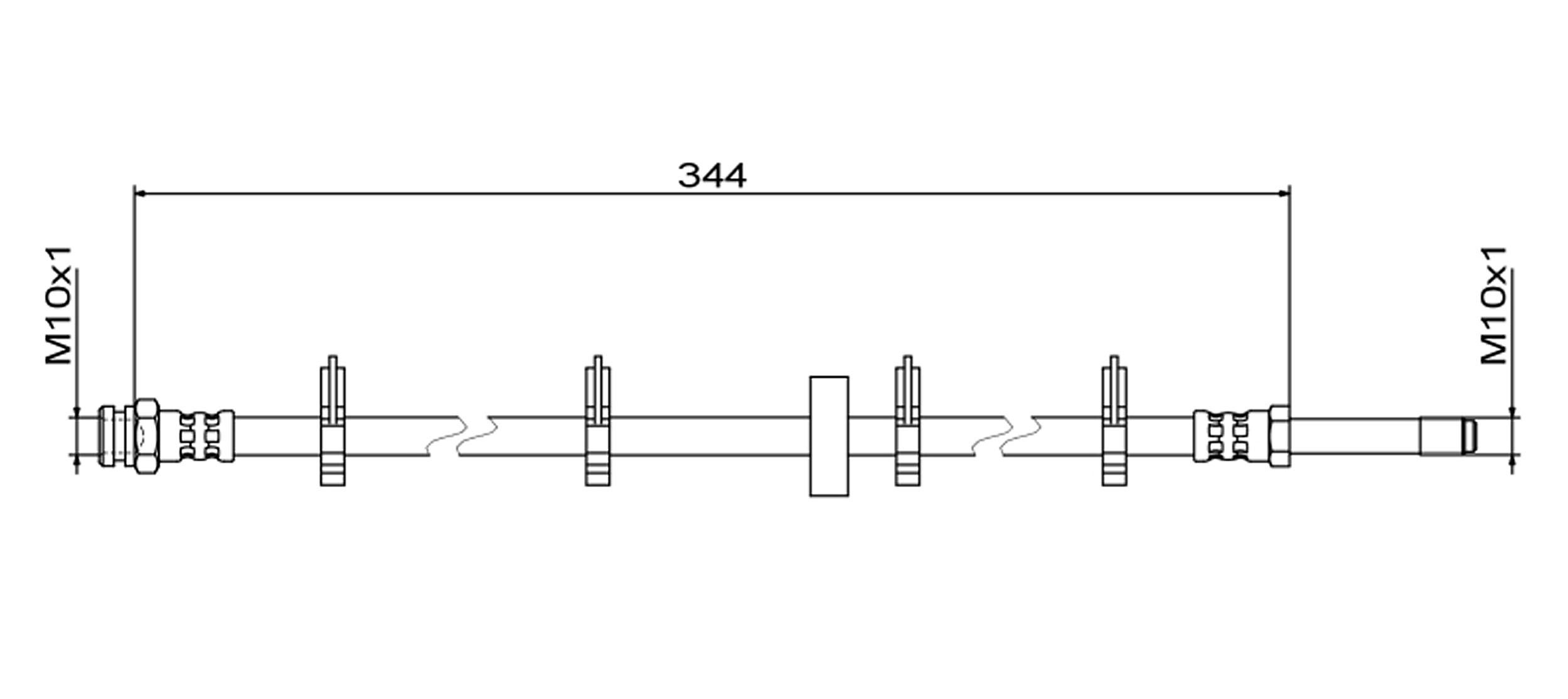 METZGER Bremsschlauch 4111499 GREENPARTS f&uuml;r IVECO, Hinterachse links, au&szlig;en
