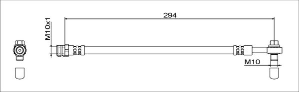METZGER Bremsschlauch 4111538 GREENPARTS f&uuml;r AUDI, Hinterachse links