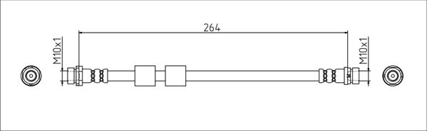 METZGER Bremsschlauch 4111544 f&uuml;r FORD, Hinterachse links, Hinterachse rechts