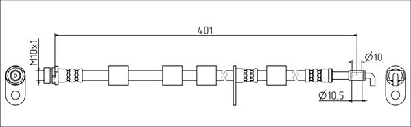 METZGER Bremsschlauch 4111556 f&uuml;r FORD, Vorderachse links