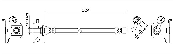Bremsschlauch METZGER 4111567 f&uuml;r HYUNDAI, Vorderachse links