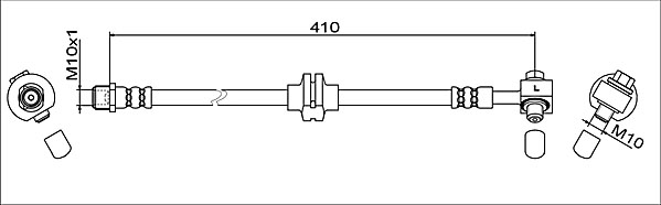 METZGER Bremsschlauch 4111607 f&uuml;r OPEL GENERAL MOTORS, Vorderachse links
