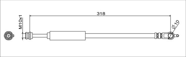 METZGER Bremsschlauch 4111629 f&uuml;r MAZDA, Hinterachse links, Hinterachse rechts