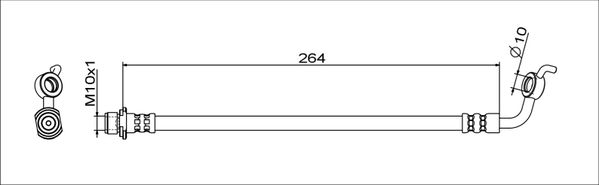 METZGER Bremsschlauch 4111719 f&uuml;r TOYOTA, Hinterachse links