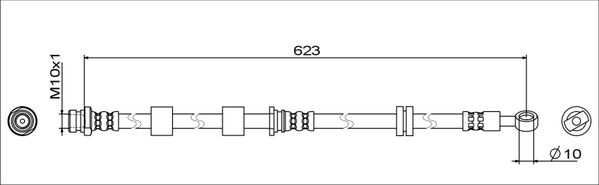 METZGER Bremsschlauch 4111742 GREENPARTS f&uuml;r MITSUBISHI, Vorderachse rechts