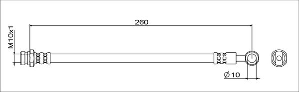 METZGER Bremsschlauch 4111743 GREENPARTS f&uuml;r MITSUBISHI, Hinterachse links