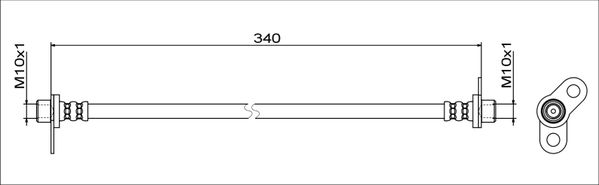 METZGER Bremsschlauch 4111744 GREENPARTS f&uuml;r MITSUBISHI, Hinterachse links