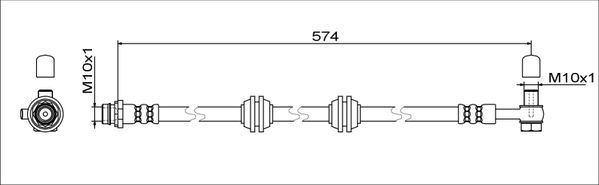 METZGER Bremsschlauch 4111755 f&uuml;r LAND ROVER, Hinterachse links