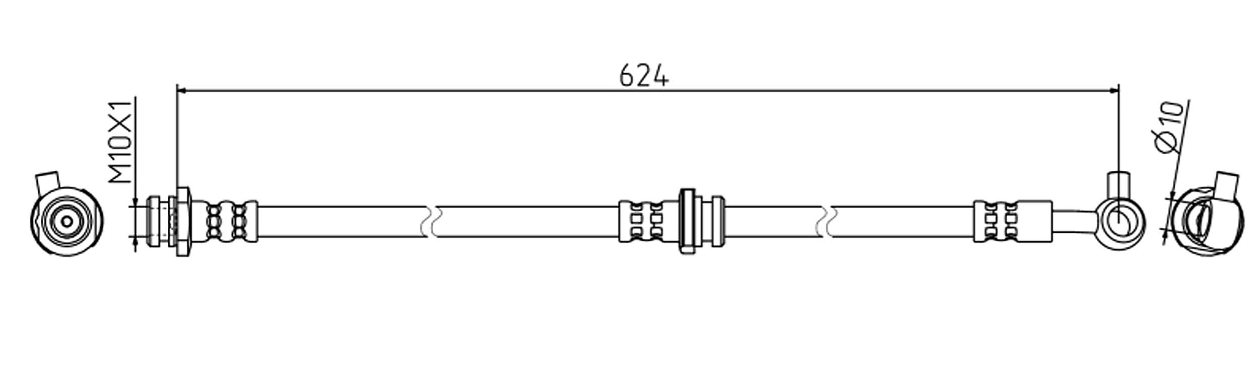 METZGER Bremsschlauch 4111834 f&uuml;r RENAULT, Vorderachse links, Vorderachse rechts