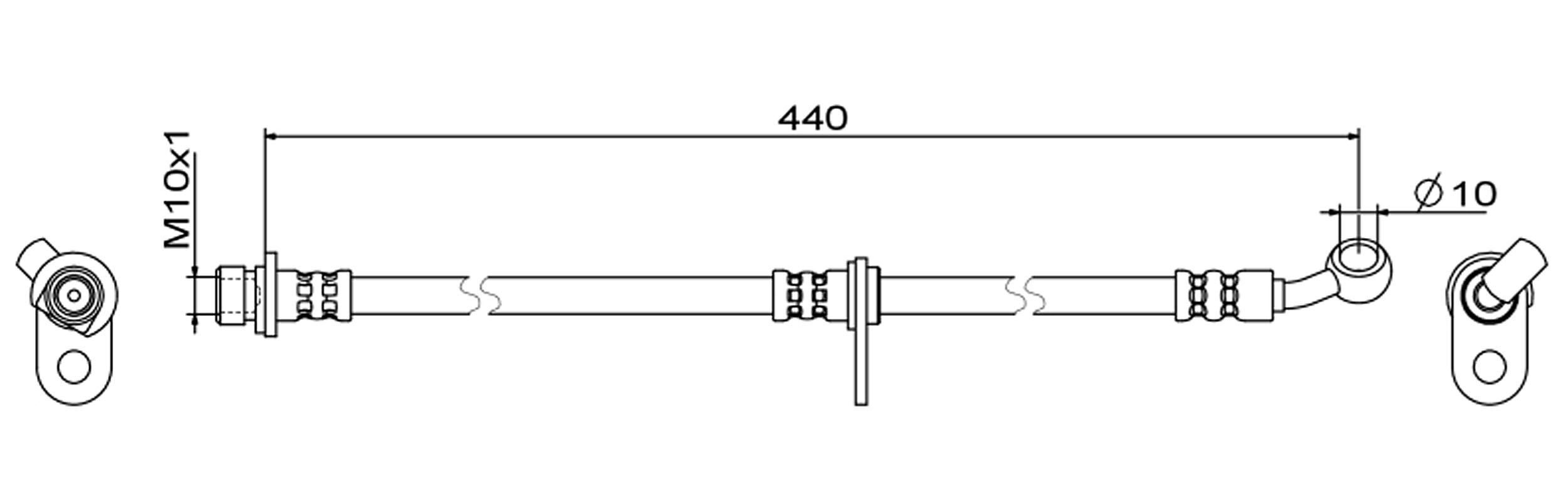 METZGER Bremsschlauch 4111846 f&uuml;r HONDA, Vorderachse rechts