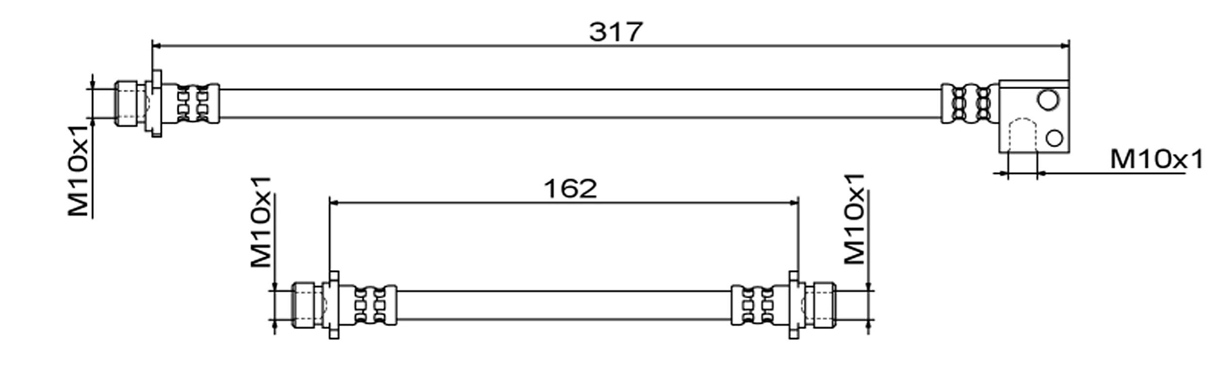 METZGER Bremsschlauch 4111862 f&uuml;r HONDA, Hinterachse links