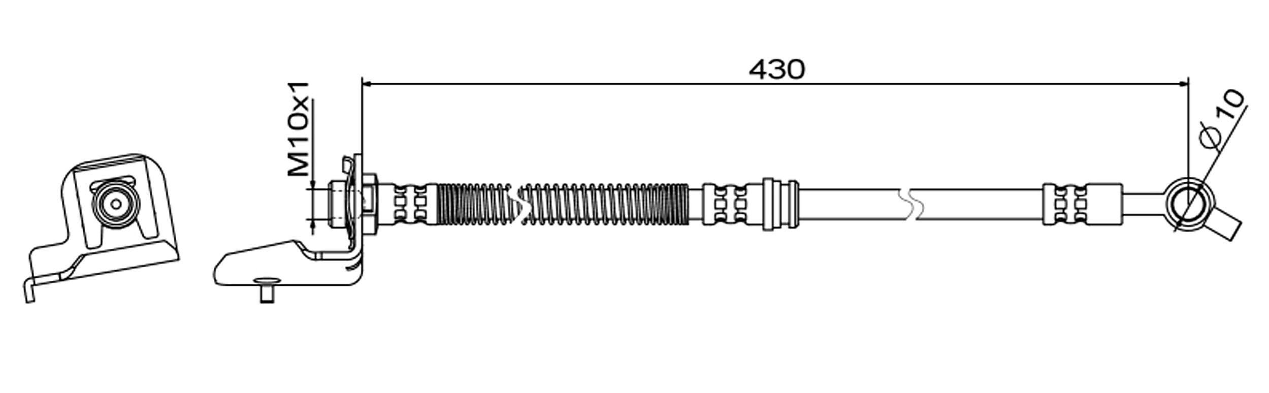 METZGER Bremsschlauch 4111866 f&uuml;r HYUNDAI, Vorderachse rechts