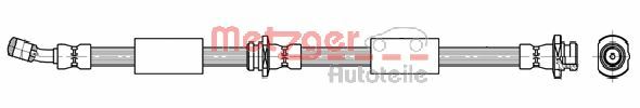 METZGER Bremsschlauch 4112002 f&uuml;r NISSAN, Vorderachse links, Vorderachse rechts