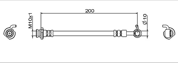 METZGER Bremsschlauch 4112006 f&uuml;r NISSAN, Hinterachse links, am Bremssattel