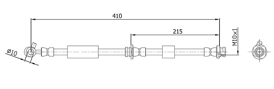 METZGER Bremsschlauch 4112536 f&uuml;r NISSAN, Vorderachse links