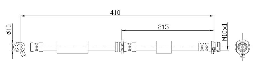 METZGER Bremsschlauch 4112537 f&uuml;r NISSAN, Vorderachse rechts