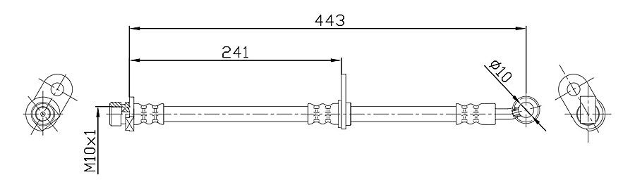 METZGER Bremsschlauch 4115187 f&uuml;r HONDA, Vorderachse rechts