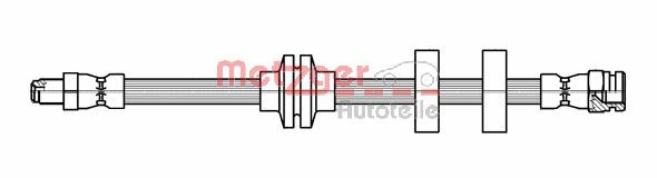 METZGER Bremsschlauch 4118500 f&uuml;r FIAT, Vorderachse links, Vorderachse rechts
