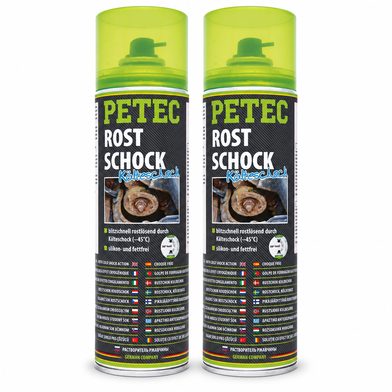 PETEC 2x 70150 Rostschock K&auml;lteschock 500 ml Spray Rostl&ouml;ser K&auml;lteschock