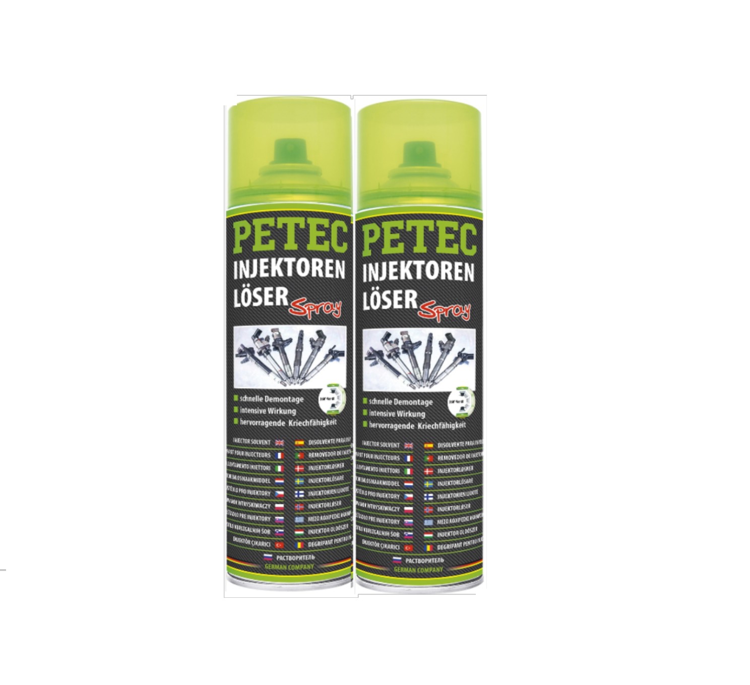 PETEC 2x 70160 Injektorenl&ouml;ser 500 ml Spray Spezialrostl&ouml;ser Rostl&ouml;ser