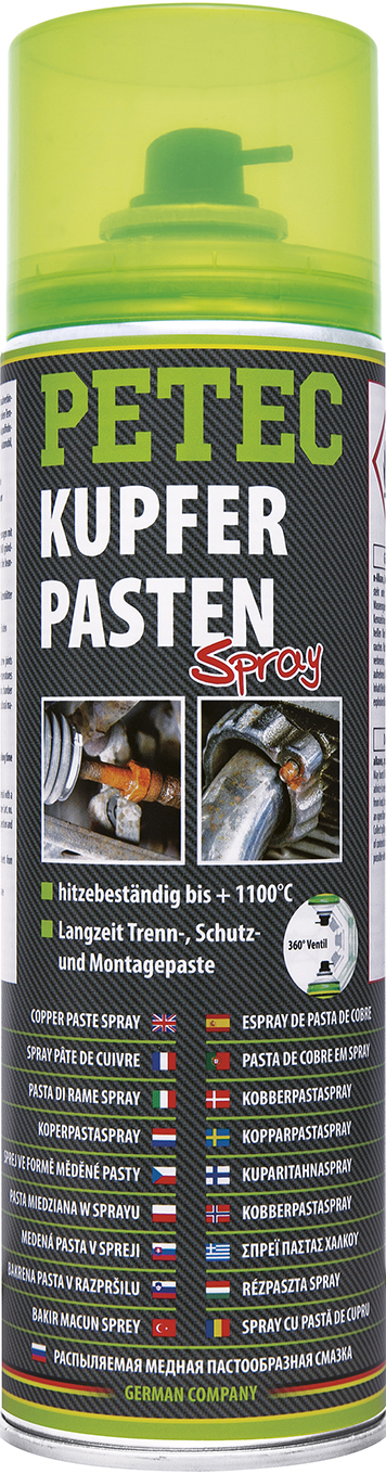 PETEC 2x 70350 Kupferpastenspray 500 ml Hochtemperatur Kupferpaste Paste