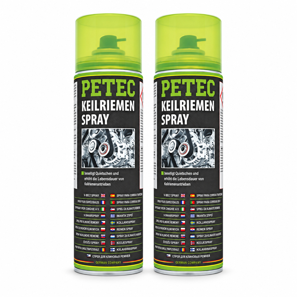 PETEC 2x 70460 Keilriemenspray 500 ml Riemenspray Haftspray Spray