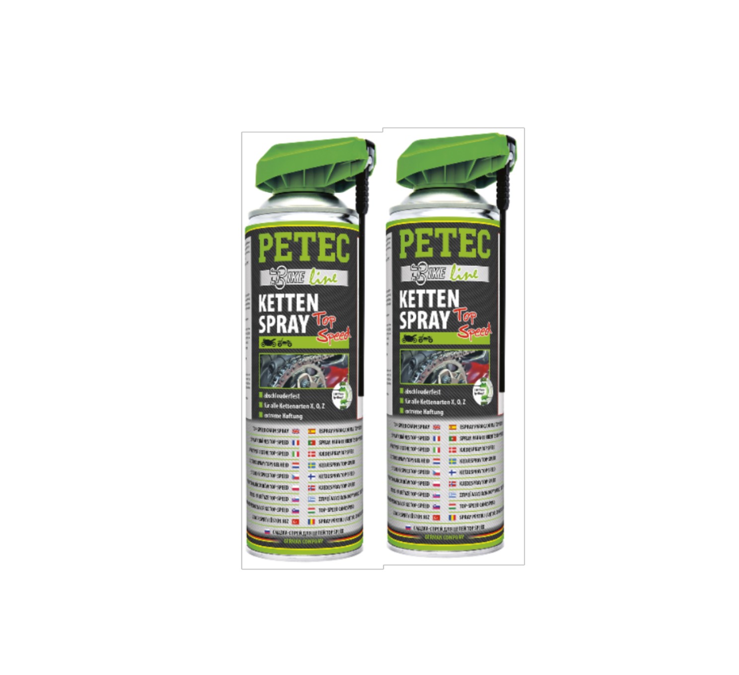 PETEC 2x 70550 Kettenspray Top Speed 500 ml Kettenschmiermittel Schmiermittel