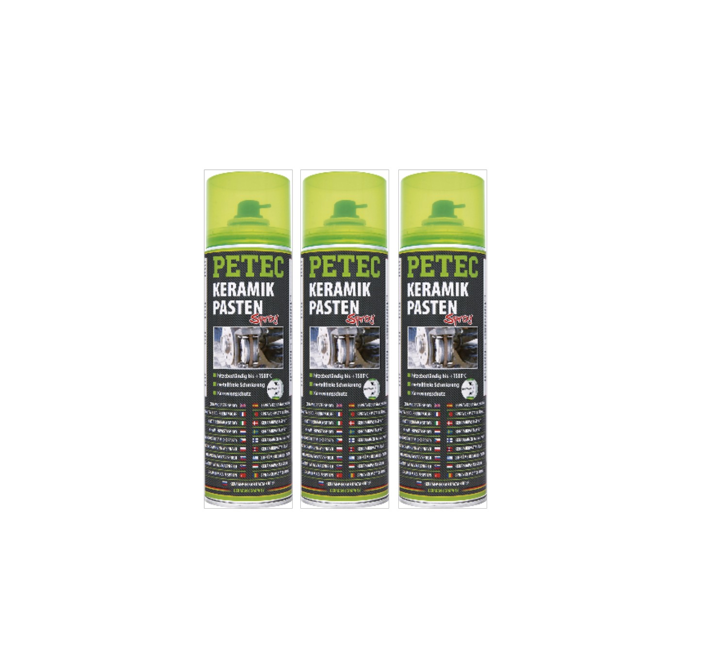 PETEC 3x 70650 Keramikpastenspray 500 ml Keramikpaste Spray Korrosionsschutz