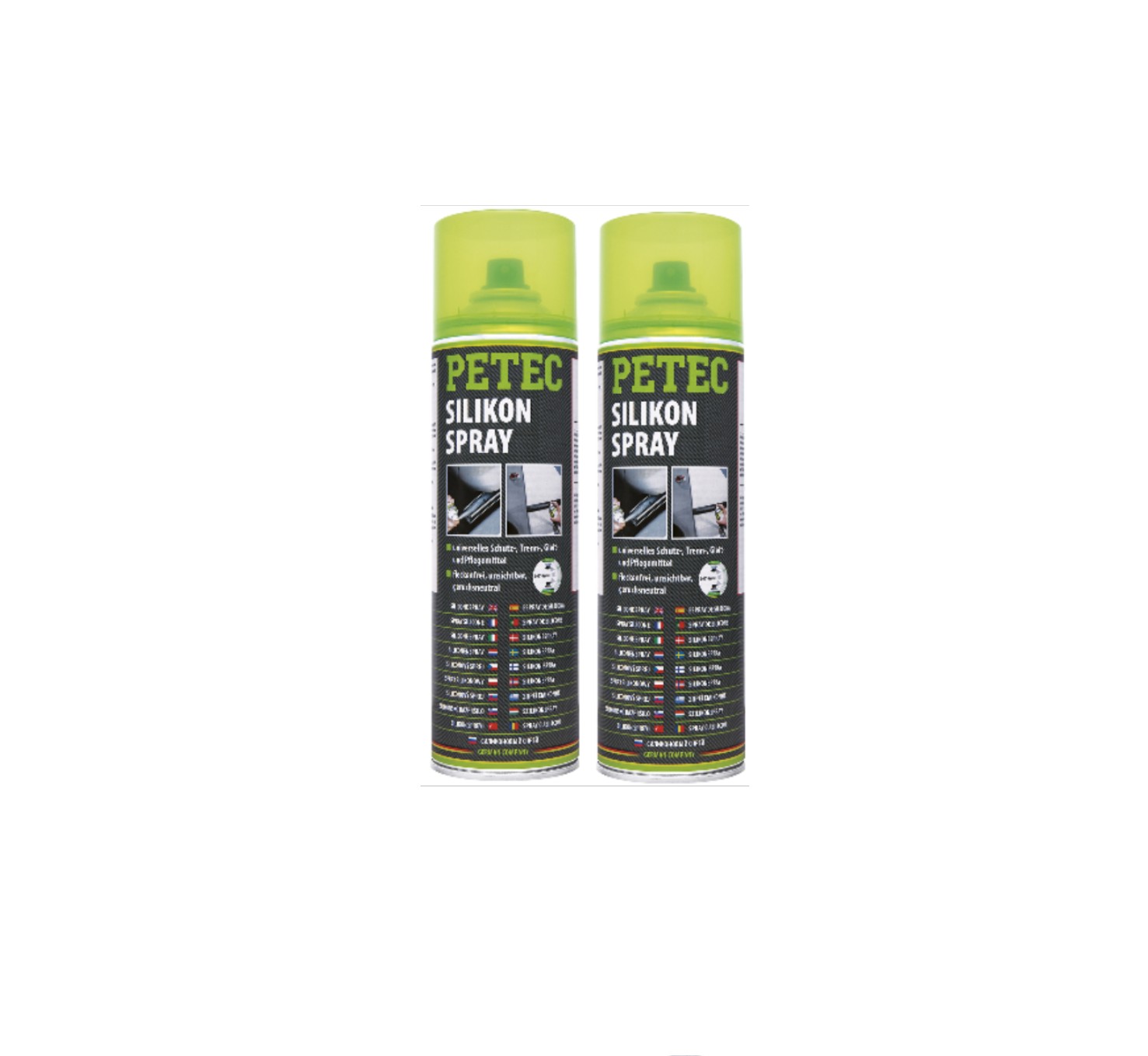 PETEC 2x 70850 Silikonspray 500 ml Spray Silikon&ouml; Schutzspray Schmierspray