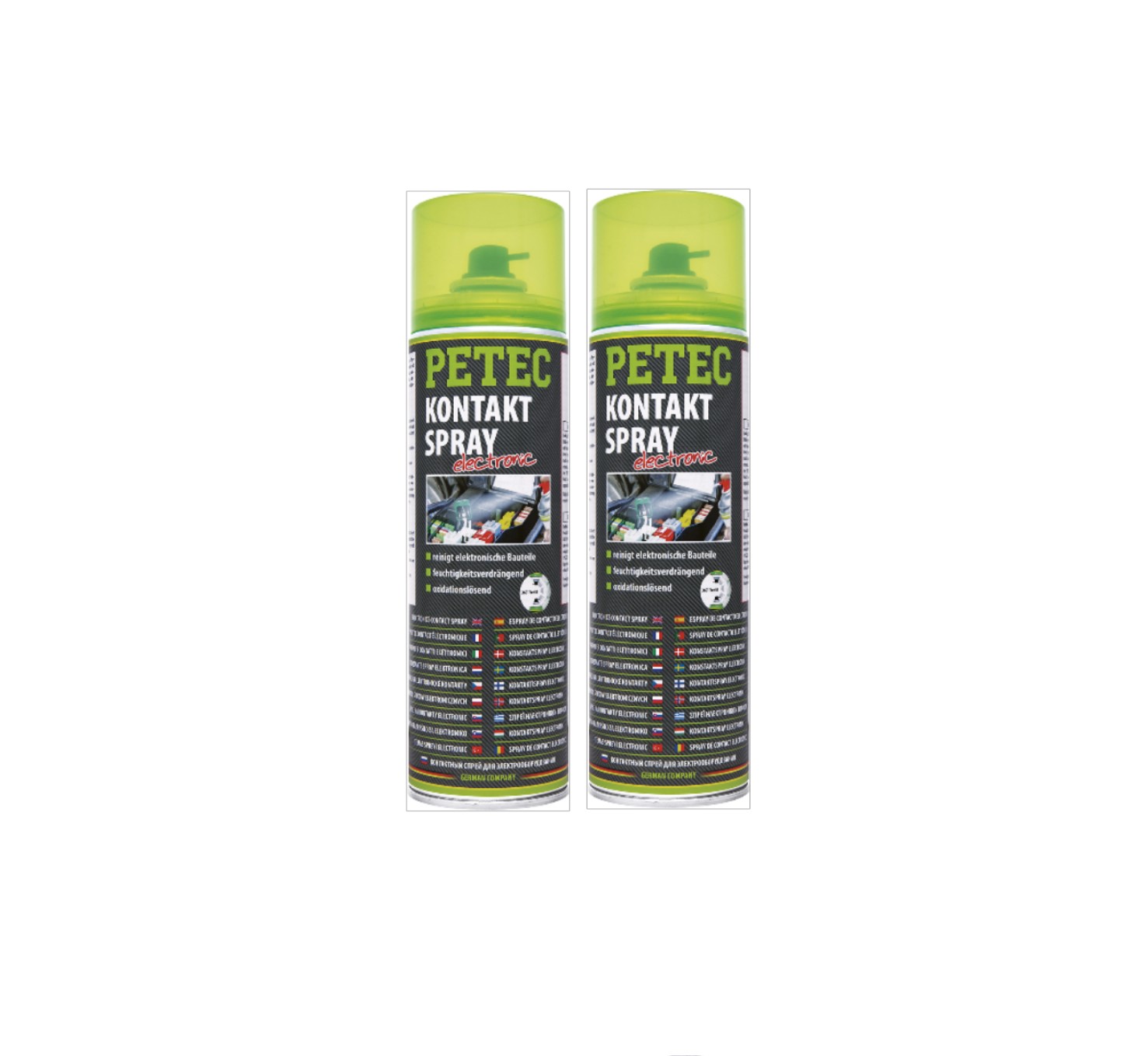 PETEC 2x 71150 Kontaktspray Electronic 500 ml Spray Elektronikreiniger Reiniger
